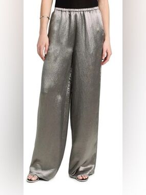Tibi blue glitter sparkly Metallic sion Wide-Leg pull on Pants